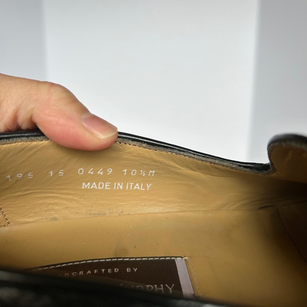 Johnston & Murphy Handcrafted Leather Tassel Loafers Black Made‎ in Italy 10.5M - Picture 5 of 7